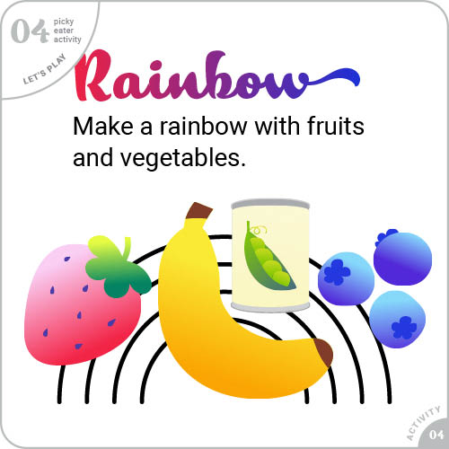 4Rainbow.jpg Make a rainbow with fruits and vegetables.