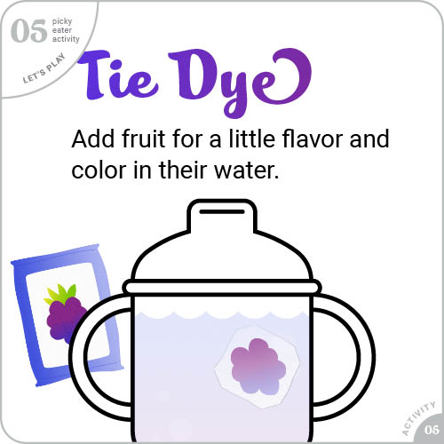 5TieDye.jpg Tie dye - add fruit for a little flavor and color in their water.